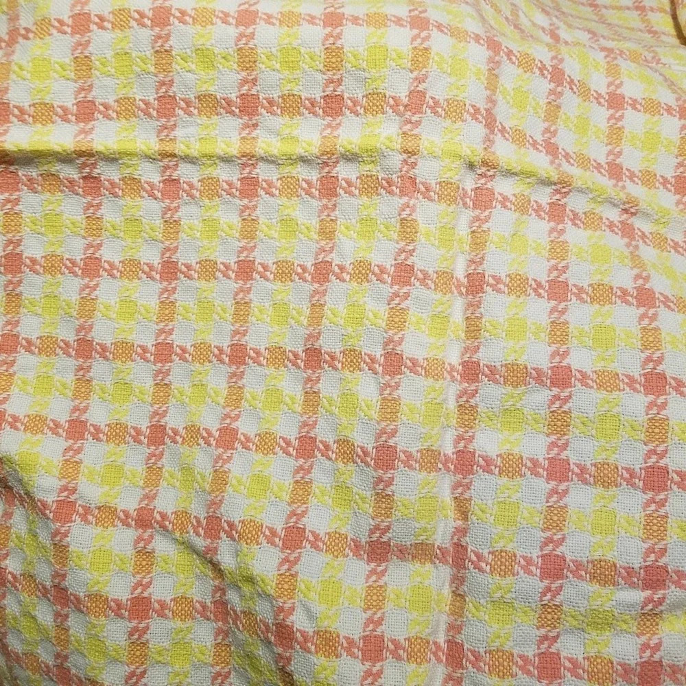 Vintage Square Tablecloth 48" Orange and Yellow Squares